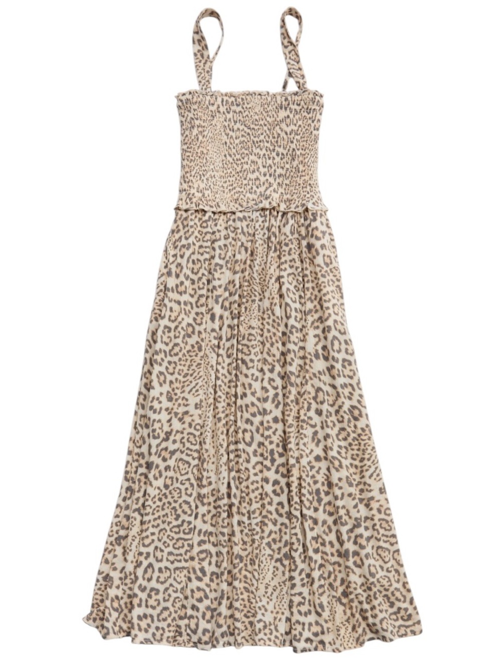 aerie Beige and Brown Leopard Print Maxi Dress